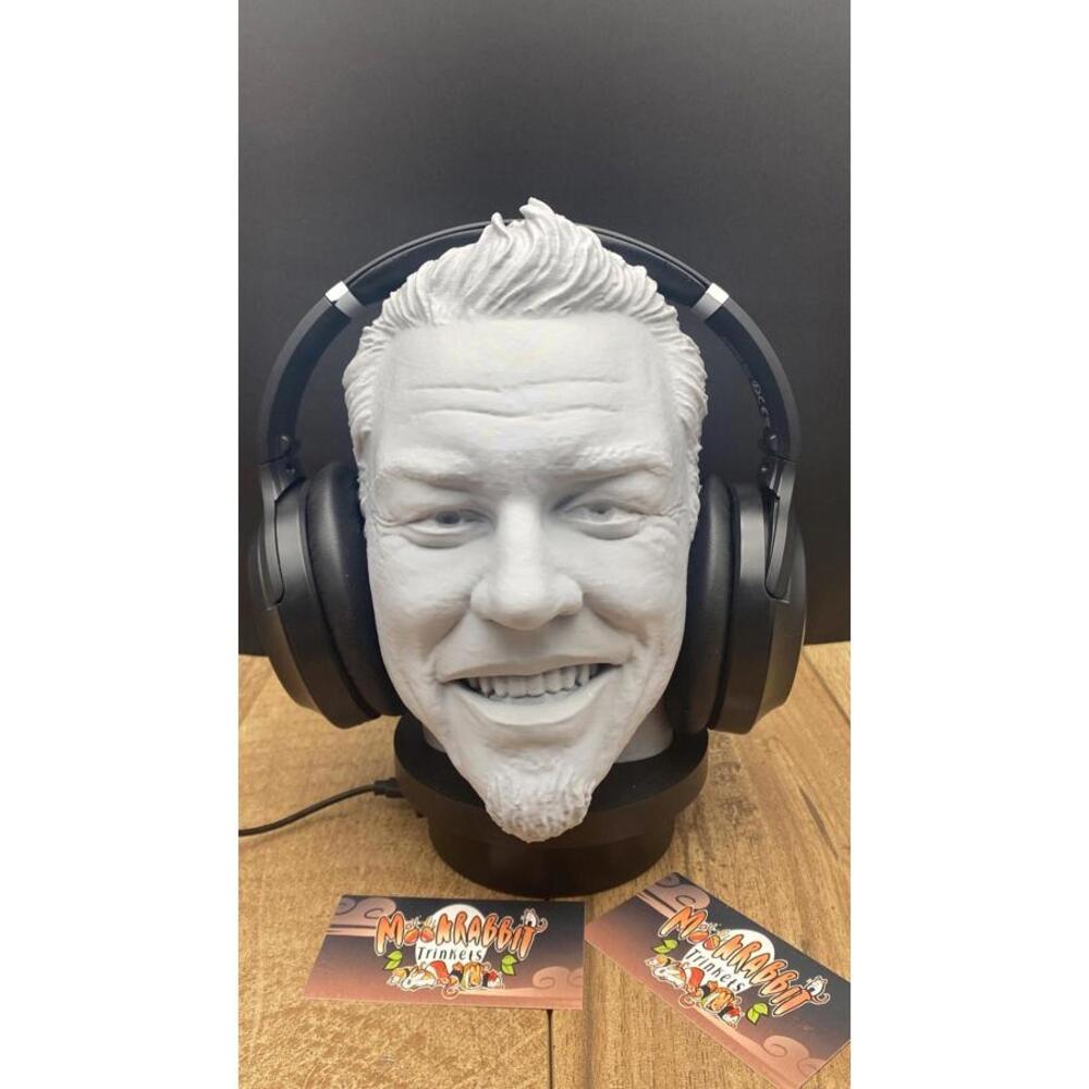 James Hetfield Headset Bust - Metallica Band Headphone Stand - Gift for Him